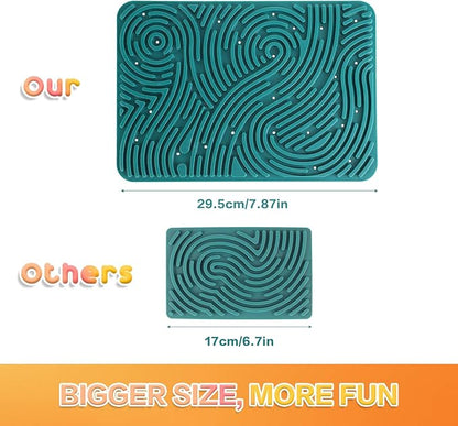 Extra Large Sensory Activity Board, 11.6"*7.87" Upgraded Double Sided Silicone Fidget Toy for Calming, Stress, Anxiety, ADHD & Autism, Sensory Toys for Kids 3+ & Adults with Travel Bag & 40 Strings