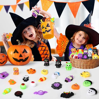 24 PCS Halloween Squishy Toys for Kids Halloween Party Favors Classies Character Squeeze Toys for Trick or Treat Gifts Bulk,Goodie Bags Stuffers for Kids Treat Bags Gifts Classroom Rewards