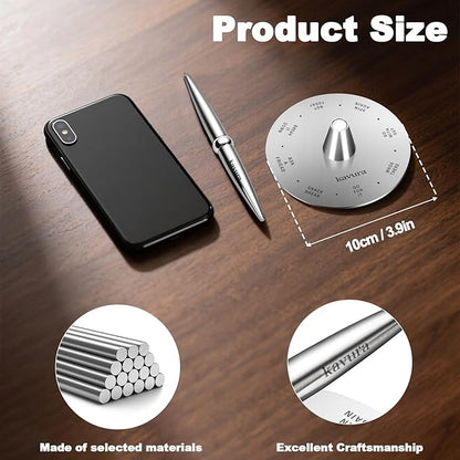 Fidget Decision Spinner Pen - 3-in-1 Magnetic Stress Relief Tool, Refillable Silver Metal Pen, Fun Decision Maker and Office Desk Decor, Unique Gift for Teens & Adults, Luxury Pen Set