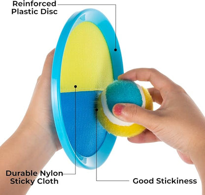 Kids Toys - Outdoor Games, Beach Toys, Toss and Catch Ball Set, Perfect Beach Games Sets Playground Sets for Backyards Easter Gifts for Kids (Light Blue)
