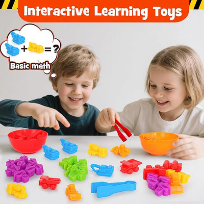 Counting Transportation Color Sorting Toys for Toddlers,Montessori STEM Sensory Preschool Toddler Educational Activities Learning Fine Motor Sorting Matching Games for Kids Boys Girls Ages 3+