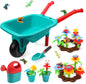 CUTE STONE Kids Gardening Tool Set, Garden Toys with Wheelbarrow, Watering Can, Shovel, Flower Garden Building Toy, Pretend Play Outdoor Indoor Activities Stem Toy Gifts for Boys Girls