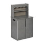 ECR4Kids Play Kitchen Storage Cupboard, Wooden Playset, Grey Wash
