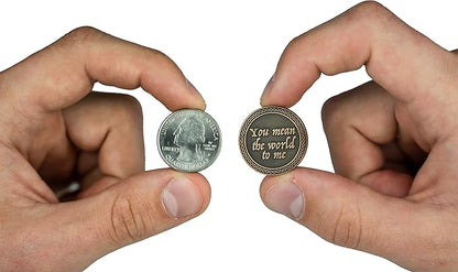 Bulk Set of 3 Romantic Love Expression Coins, You are My One & Only, You Mean The World to Me, Anniversary Pocket Tokens for Date Night, Love Gift for Men & Women, from Him or Her
