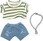 17cm Doll Clothes Jeans/Dress Accessories Premium Fashion Outfit Set for 17cm Dolls (NO Doll)(Colorful Shirt+Jeans/Dress)