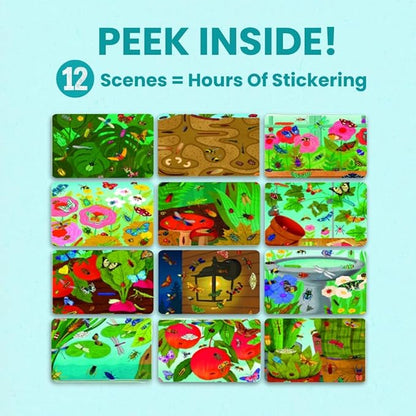 Cupkin Hello Bugs Sticker Book Activity for Kids, Toddler Airplane Travel Essentials, 500+ Bugs Stickers for Kids + 12 Scenes + 12 Coloring Book Pages, Bug Lover Gift, Children's Crafts Ages 2-8