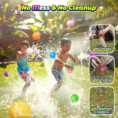 16Pcs Reusable Water Balloons for Kids, Pool Beach Water Toys for Boys and Girls, Summer Toy for Outdoor Games