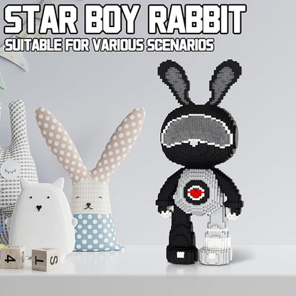 Rabbit Animal Micro Building Blocks Set for Adults Space Boys Cute Large Sets Toys Gift Kids 6550 Pieces 55cm High Series