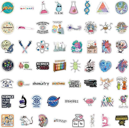 110pcs Science Stickers Pack, Chemistry, Biology, Physics, Science Classroom Decor for School Teacher Student Laboratory Sticker Decals for Laptop Water Bottle Notebook Science Party Favors and Decor