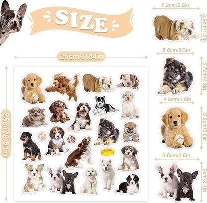 20 Pcs Dog Thick Gel Clings Puppy Window Gel Clings Decals Stickers for Kids Toddlers and Adults Cute Reusable Window Clings for Home Airplane Classroom Nursery Dog Party Supplies Decorations