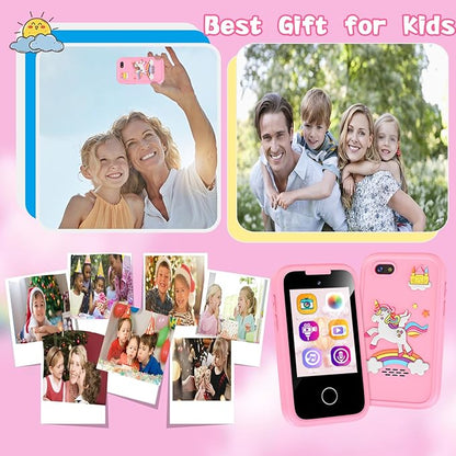 Kids Smart Phone Gifts Toys for Girls Boys Age 3-8,Toddler Learning Toys with Educational Games, 3 4 5 7 8 9 6 8 9 Year Old Girl Birthday Gift Ideas-Pink