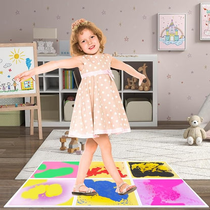 Liquid Lava Tiles for Kids： 11.8x11.8 in Educational Play Mat with Non-Slip Base Develop Motor Skills & Creativity for Children 3-12 Years（6PTFG2