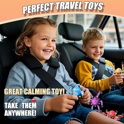 8Pcs Transformable Fidget Spinners for Kids Fidget Toys Teens Adults Sensory Toys with Autism ADHD Stocking Stuffers Bulk Gifts for Boys Girls Party Favors Travel Activities A