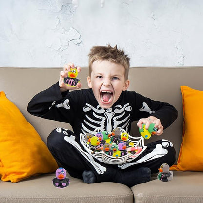 Halloween Zombie Rubber Duck Toy Duckies for Kids, Bath, Birthday Baby Showers Summer Beach and Pool Activity, 2" (50-Pack)