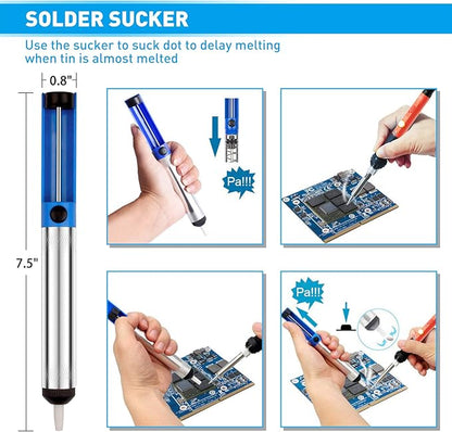 Soldering Iron Kit, 60W Upgraded Soldering Kits Adjustable Temperature Welding Tool Solder Irons Pen with On/Off Switch Use for Electrical Repairs