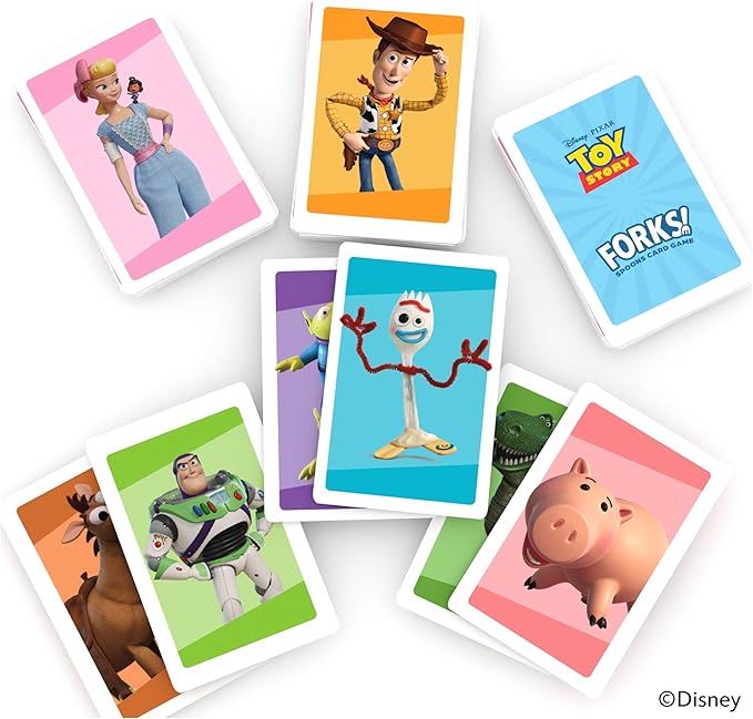 Bicycle Disney and Pixar Forks, Kids Card Game That Plays Like Spoons, Featuring Toy Story Characters Woody, Forky, Jessie & Alien, Ages 4+, 2-5 Players
