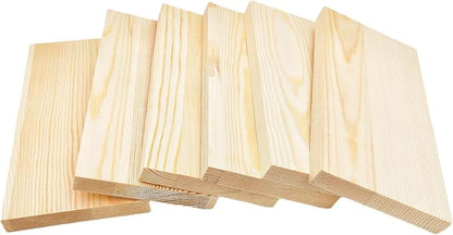 6PCS Rectangle Wood Boards Unfinished Wood Blocks for Crafting, 8x4x0.6in Blank Whittling Wooden Blocks for Wood Carving,Painting & Burning