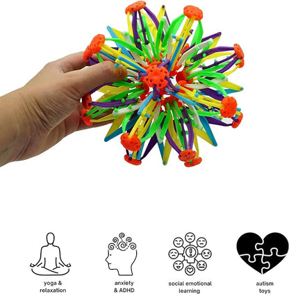 4E's Novelty Expandable Breathing Ball Sphere - Breathing Visual, Fidget Toys Expands from 6 to 12" Expanding Sphere for Kids & Adult