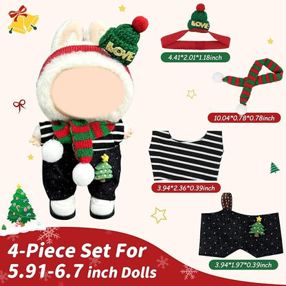 Doll Clothes 17cm/15cm Outfit Set Party Clothes High-End Fashion Outfits Suitable Accessories Christmas Cloak Halloween Premium Clothing 5.91-6.7 inch (No Doll) (LBB-257)