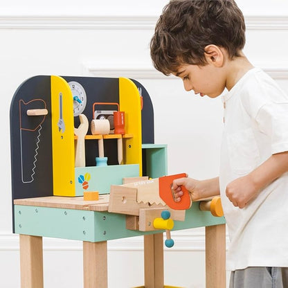 Le Toy Van - Wooden Toy Work Bench Set | Large Educational Construction Set for Role Play | Pretend Play Wooden Tools - Suitable for 3 Year Olds+