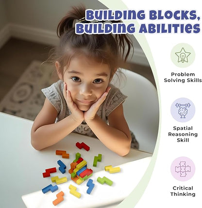 Sharp Brain Zone 3D Wooden Puzzle Cube (25N Style) | Colorful, Eco-Friendly Wooden Puzzle for Mental Stimulation, Focus, and Problem-Solving Fun | Challenging Brain Teaser for Adults and Kids