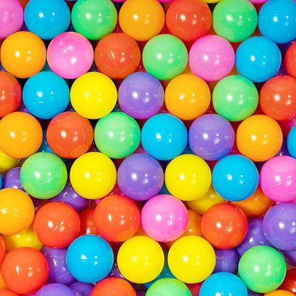 MoonxHome Ball Pit Balls for Toddlers, BPA Free Crush Proof Plastic Toy Balls for Ball Pit, Children's Pool Water Toys, Macaron Ocean Balls for Play Tent 2.15 Inch Pack of 100…