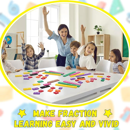 30 Sets Fraction Tiles Set for Math Classroom Fractions Manipulatives Math Learning Manipulatives for Home School Supplies