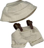 17cm Doll Clothes Set(No Doll), Hat & Overalls Set for 17cm Labubu Suit, Cute Cloth for Dress up Unique Style Dolls Outfit Stylish Clothes for Labubu (Khaki)