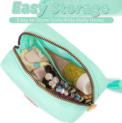 Mini Belt Bag Fanny Pack with Initials Letter Patch Small Crossbody Bags Cute Stuff Birthday Gifts for Teenager Girls Trendy Stuff for Teens - Light Green,H