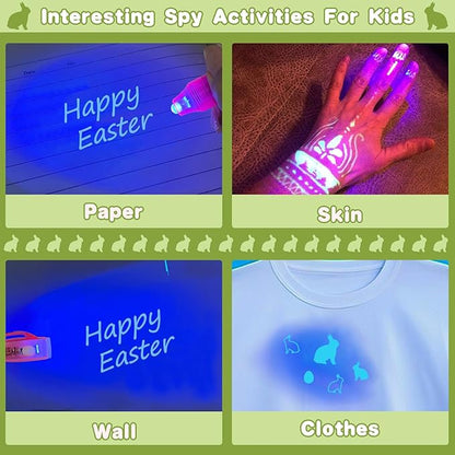 iGeeKid 32 Pack 2 Style Invisible Ink Pen with UV Black Light Party Favor for Kids 8 12 Secret Spy Pens Magic Disappearing Ink Markers Clasroom Prize Birthday Gifts Halloween Goodie Bags Stuffers