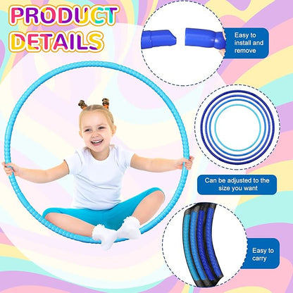 Sratte 8 Pcs Color Hoop Detachable Adjustable Hoop Exercise Ring Plastic Toys for Teens Games Gymnastics Dog Agility Equipment Party Decor, 4 Colors