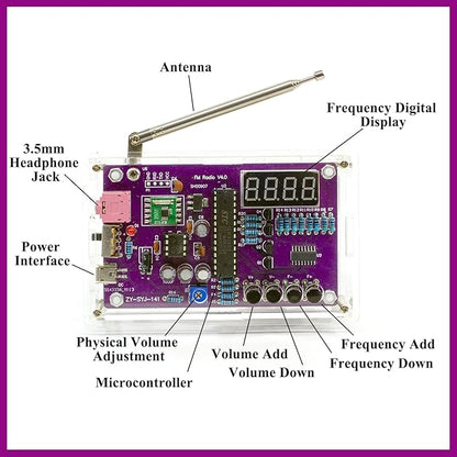FM Radio Kit Soldering Practice Kit DIY Electronic Kits Radio DIY Kit Digital DIY Soldering Project Kit ISolderStore