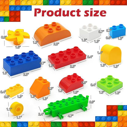 150 Pcs Classic Building Blocks Set for Toddlers 3-6, Large Building Bricks Train Educational Toy STEM Toys Compatible with Major Brands Gift for Kids