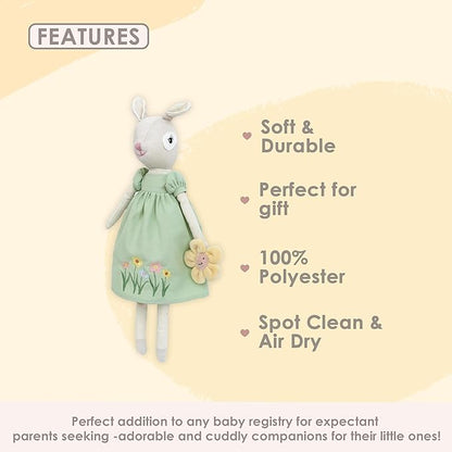 MON AMI Buttercup The Doe Doll – 17”, Linen Plush Doll with Floppy Ears, Use as Toy or Room Decor, for Kids of All Ages
