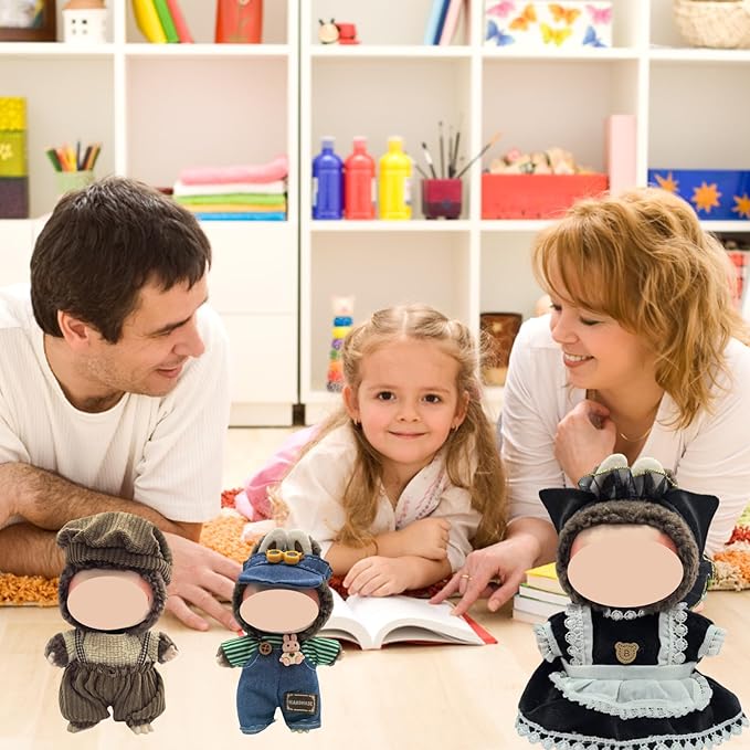 Clothes Set Compatible with 17cm Doll, Hat and Overalls Set for 15cm Doll Accessories Suit, Cute Clothe for Dress up Unique Style(DXR3)