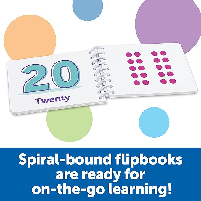 Learning Resources Skill Builders! Kindergarten Flipbook Library - 3 Pieces, Ages 5+ Kindergarten Learning Activities, Spelling and Counting for Kids, My First Library for Kids