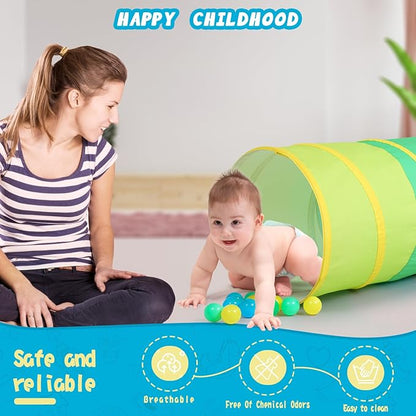 PigPigPen Kids Tunnel for Toddlers,Pop Up Play Tunnel Tent for Babies or Dogs, Indoor & Outdoor Toys for Kids Backyard Playset (Cotton Play Tunnel)