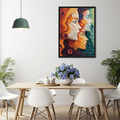Vibrant Female Portrait Jigsaw Puzzles for Adults 1000 Pieces, Difficult Puzzles Perfect for Game Night, Great Gift Idea, Size 26.65 x 19.25 in