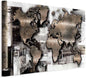 artgeist Canvas Wall Art World Map 35x24 in - 1pcs Home Decor Framed Stretched Picture Photo Painting Artwork Image - Abstract Continents Map World Map k-A-0506-b-a