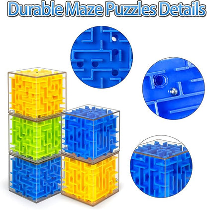 10 Pack Maze Puzzle Cubes, 3D Magic Cube Bulk Brain Teasers for Kids and Adults Educational Puzzle Boxes, Kids Party Favors & Classroom Prizes Puzzles Toys, Color Random(Not Money Maze)