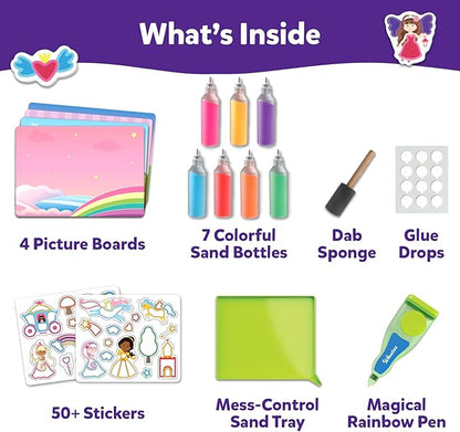 Skillmatics Sand Art Activity - Mess-Controlled DIY Unicorn & Princess Craft Kit with 50+ Colorful Stickers, Creative & Fun Hands-On Activity, Christmas Gifts for Ages 4, 5, 6, 7, 8, 9, 10