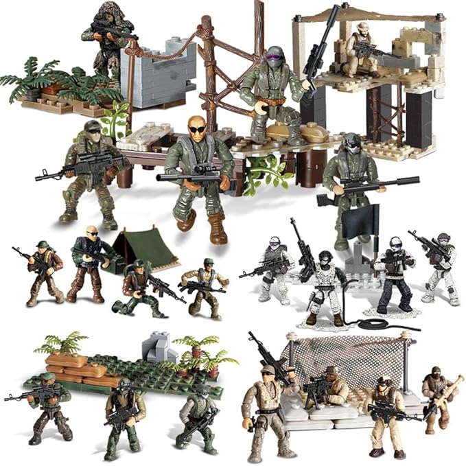 YEIBOBO ! Special Forces Mini Action Figure with Military Weapons and Accessories (Vanguard Team XJ-991)