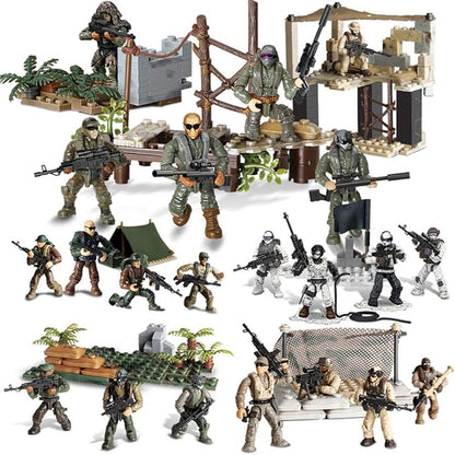 YEIBOBO ! Special Forces Mini Action Figure with Military Weapons and Accessories (Vanguard Team XJ-991)