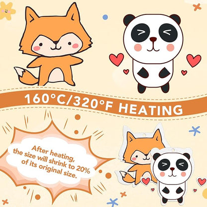155 Pcs Shrink Plastic Sheets Kit, Including 25Pcs Shrinky Art Paper with 130Pcs Accessories for Crafts DIY Keychain Making