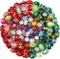 Aipridy Assortment European Large Hole Beads Spacer Beads Rhinestone Craft Beads for DIY Charms Bracelet Jewelry Making (Emerald-Siam)