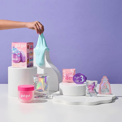 Gui Gui Scented Slime 1 Pack - 5 Step DIY Process to Customize Your Ultimate Slime Glow-Up, Resealable and Reusable Container, ASMR Experience, 13 to Collect Across Season 1 - Styles May Vary