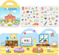 JOFREY at School Reusable Sticker Book,Jelly Sticker for Kids,50pcs Stickers ，Quiet Busy Book Preschool Learning Activities for Toddlers Ages 3-6