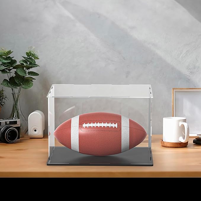 Acrylic Display Case for Figures, Clear Acrylic Box with Black Base for showcaseing Long Object, Miniature, Model Cars, Collectables 16 (L) × 8 (W) × 8 (H) inch