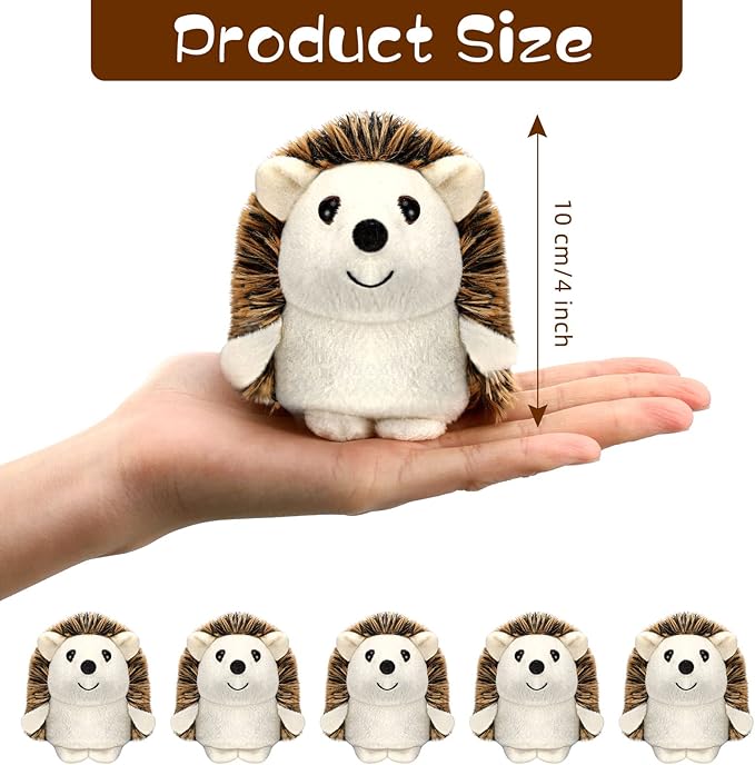 Zubebe Mini Hedgehog Toy Bulk Halloween School Gifts Plush Operation Christmas Stuffed Animal 4 Inch Small Party Favor Decoration DIY Keychain Kid Children Classroom for Baby Shower Birthday(36 Pcs)