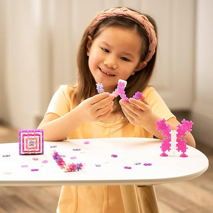 PLUS PLUS 70 Piece Interlocking Building Blocks for Kids, Open Ended Connecting Toys, STEM Bin Classroom Mini Manipulatives - Glitter Mix Play Tube